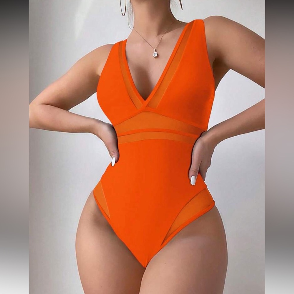 Vibrant Orange Women's One-Piece Swimsuit